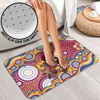 Brisbane Lions Bathroom Set Aboriginal Dot Pattern - Football Mascot Heritage Pride
