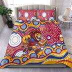 Brisbane Lions Bedding Set Aboriginal Dot Pattern - Football Mascot Heritage Pride