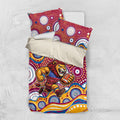 Brisbane Lions Bedding Set Aboriginal Dot Pattern - Football Mascot Heritage Pride