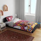 Brisbane Lions Bedding Set Aboriginal Dot Pattern - Football Mascot Heritage Pride
