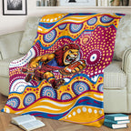 Brisbane Lions Blanket Aboriginal Dot Pattern - Football Mascot Heritage Pride