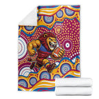 Brisbane Lions Blanket Aboriginal Dot Pattern - Football Mascot Heritage Pride