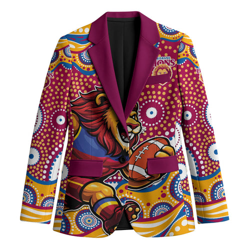 Brisbane Lions Blazer Aboriginal Dot Pattern - Football Mascot Heritage Pride