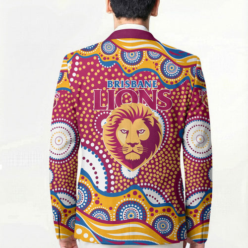 Brisbane Lions Blazer Aboriginal Dot Pattern - Football Mascot Heritage Pride