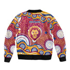 Brisbane Lions Bomber Jacket Aboriginal Dot Pattern - Football Mascot Heritage Pride