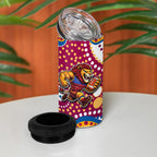Brisbane Lions 4 in 1 Can Cooler Tumbler Aboriginal Dot Pattern - Football Mascot Heritage Pride