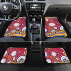 Brisbane Lions Car Mats Aboriginal Dot Pattern - Football Mascot Heritage Pride