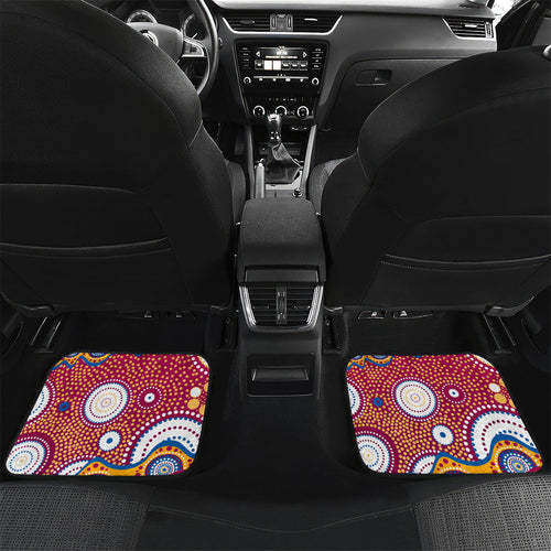 Brisbane Lions Car Mats Aboriginal Dot Pattern - Football Mascot Heritage Pride