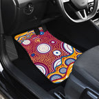 Brisbane Lions Car Mats Aboriginal Dot Pattern - Football Mascot Heritage Pride
