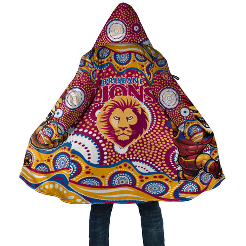 Brisbane Lions Cloak Aboriginal Dot Pattern - Football Mascot Heritage Pride