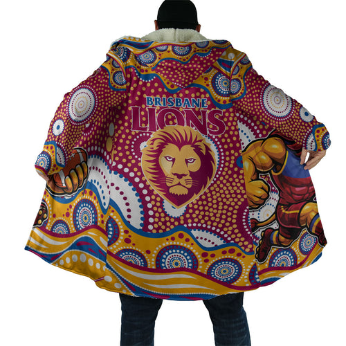 Brisbane Lions Cloak Aboriginal Dot Pattern - Football Mascot Heritage Pride