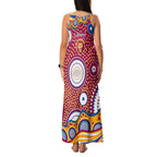 Brisbane Lions Family Matching Tank Maxi Dress and Hawaiian Shirt Aboriginal Dot Pattern - Football Mascot Heritage Pride