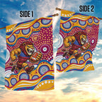 Brisbane Lions Garden Flag Aboriginal Dot Pattern - Football Mascot Heritage Pride