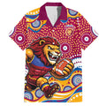 Brisbane Lions Hawaiian Shirt Aboriginal Dot Pattern - Football Mascot Heritage Pride