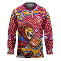 Brisbane Lions Hockey Jersey Aboriginal Dot Pattern - Football Mascot Heritage Pride
