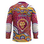 Brisbane Lions Hockey Jersey Aboriginal Dot Pattern - Football Mascot Heritage Pride