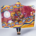 Brisbane Lions Hooded Blanket Aboriginal Dot Pattern - Football Mascot Heritage Pride