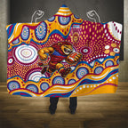 Brisbane Lions Hooded Blanket Aboriginal Dot Pattern - Football Mascot Heritage Pride