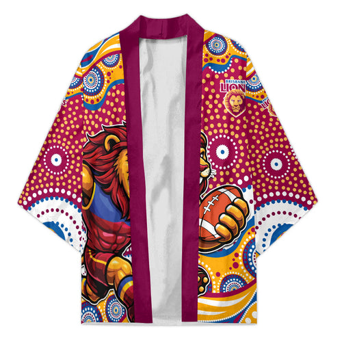 Brisbane Lions Kimono Aboriginal Dot Pattern - Football Mascot Heritage Pride