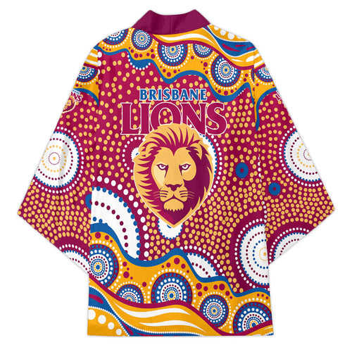 Brisbane Lions Kimono Aboriginal Dot Pattern - Football Mascot Heritage Pride