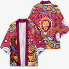Brisbane Lions Kimono Aboriginal Dot Pattern - Football Mascot Heritage Pride