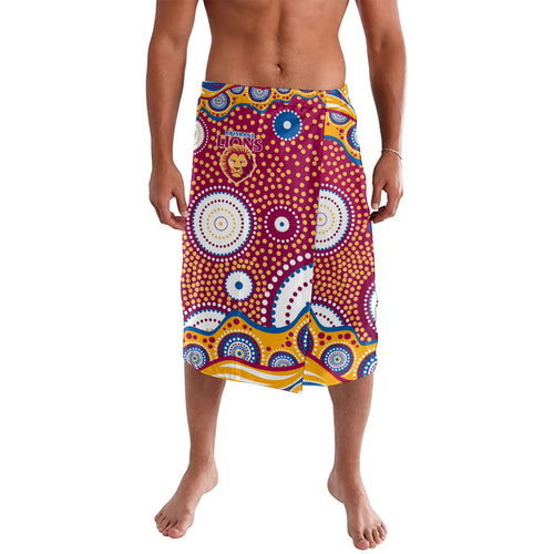 Brisbane Lions Lavalava Aboriginal Dot Pattern - Football Mascot Heritage Pride