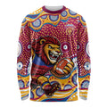 Brisbane Lions Long Sleeve Shirt Aboriginal Dot Pattern - Football Mascot Heritage Pride