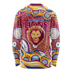 Brisbane Lions Long Sleeve Shirt Aboriginal Dot Pattern - Football Mascot Heritage Pride