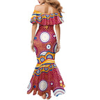 Brisbane Lions Mermaid Dress Aboriginal Dot Pattern - Football Mascot Heritage Pride