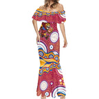 Brisbane Lions Mermaid Dress Aboriginal Dot Pattern - Football Mascot Heritage Pride