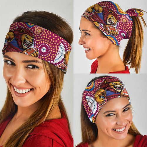 Brisbane Lions Neck Gaiter Aboriginal Dot Pattern - Football Mascot Heritage Pride