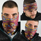 Brisbane Lions Neck Gaiter Aboriginal Dot Pattern - Football Mascot Heritage Pride