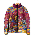 Brisbane Lions Padded Jacket Aboriginal Dot Pattern - Football Mascot Heritage Pride