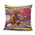 Brisbane Lions Pillow Cover Aboriginal Dot Pattern - Football Mascot Heritage Pride