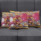 Brisbane Lions Pillow Cover Aboriginal Dot Pattern - Football Mascot Heritage Pride