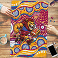 Brisbane Lions Puzzle Aboriginal Dot Pattern - Football Mascot Heritage Pride
