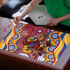 Brisbane Lions Puzzle Aboriginal Dot Pattern - Football Mascot Heritage Pride