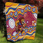 Brisbane Lions Quilt Aboriginal Dot Pattern - Football Mascot Heritage Pride
