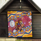 Brisbane Lions Quilt Aboriginal Dot Pattern - Football Mascot Heritage Pride