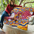 Brisbane Lions Quilt Aboriginal Dot Pattern - Football Mascot Heritage Pride