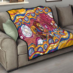 Brisbane Lions Quilt Aboriginal Dot Pattern - Football Mascot Heritage Pride