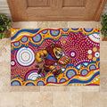 Brisbane Lions Rubber Doormat Aboriginal Dot Pattern - Football Mascot Heritage Pride
