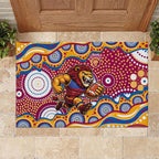 Brisbane Lions Rubber Doormat Aboriginal Dot Pattern - Football Mascot Heritage Pride