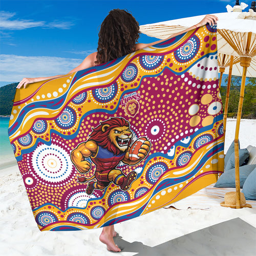 Brisbane Lions Sarong Aboriginal Dot Pattern - Football Mascot Heritage Pride