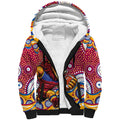 Brisbane Lions Sherpa Hoodie Aboriginal Dot Pattern - Football Mascot Heritage Pride