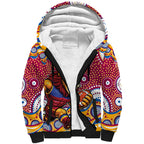 Brisbane Lions Sherpa Hoodie Aboriginal Dot Pattern - Football Mascot Heritage Pride