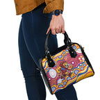Brisbane Lions Shoulder Handbag Aboriginal Dot Pattern - Football Mascot Heritage Pride