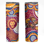 Brisbane Lions Skinny Tumbler Aboriginal Dot Pattern - Football Mascot Heritage Pride