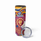 Brisbane Lions Skinny Tumbler Aboriginal Dot Pattern - Football Mascot Heritage Pride