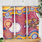 Brisbane Lions Skinny Tumbler Aboriginal Dot Pattern - Football Mascot Heritage Pride